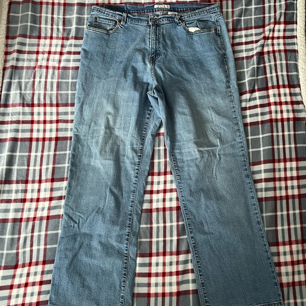 Baggy wide baby blue jeans size 18 s